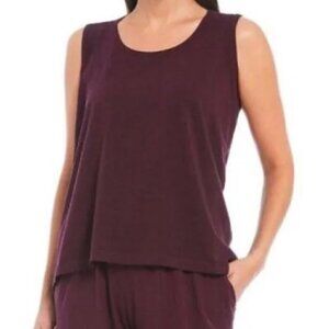 Bryn Walker Picabo Bamboo Cotton Tank Top in Nightshade Red Wine Plus Size 1X